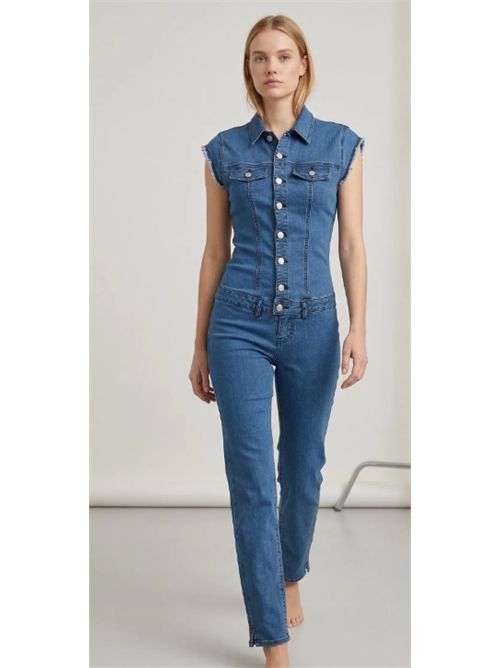 Tuta Denim Slim Fit Senza Maniche  Effetto Second Skin - Stile Urban Chic Met Met | M12 T22L937V. UNICA